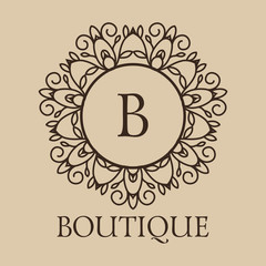 Luxury,simple  and elegant monochrome  monogram design template