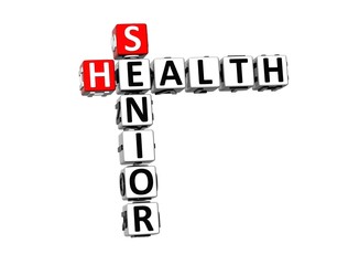 3D Crossword Senior Health on white background