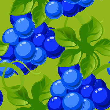 seamless background with bright fresh jucy grapes.