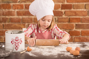 Happy little chef in the kitchen 