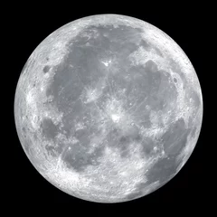 Papier Peint photo autocollant Pleine lune Close up of full moon isolated on black background