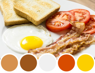 Color Palette Of Tasty English Morning Breakfast