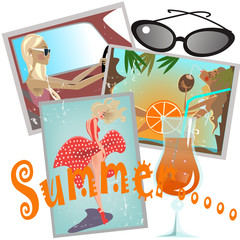 set with summer pictures
