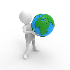 地球儀を持つ人