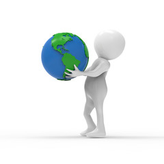 地球儀を持つ人