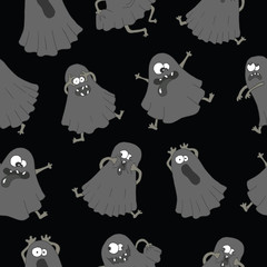 Seamless background with ghosts