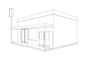 コンビニエンスストアの線画