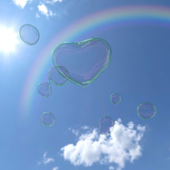 ハートのシャボン玉