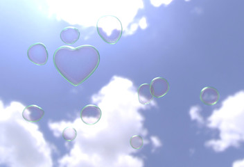 ハートのシャボン玉
