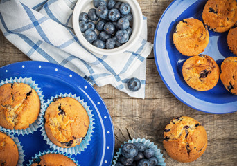 Blueberry muffins on