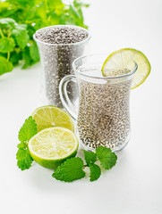 Chia seeds drink with water