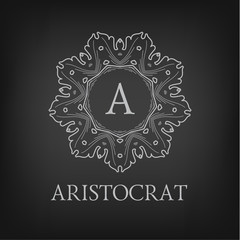 Luxury,simple  and elegant monochrome  monogram design template