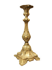 Fototapeta na wymiar Vintage golden church utensil isolated over white