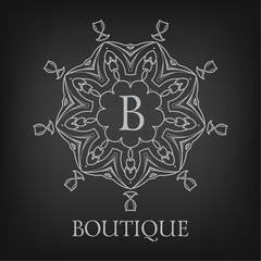 Luxury,simple  and elegant monochrome  monogram design template
