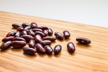 Red beans on the wood