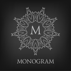 Luxury,simple  and elegant monochrome  monogram design template