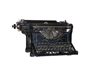 Old vintage typewriter isolated over white