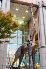 Fototapeta na wymiar Giraffe Sculpture in Kobe