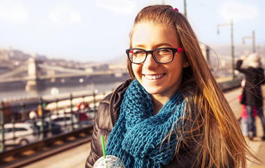 Young girl in the city