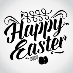 Happy Easter, Typographical Background. Illustration
