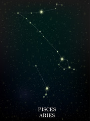 Obraz na płótnie Canvas Pisces and Aries constellation
