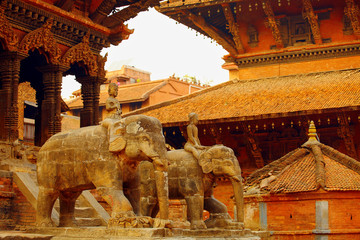 Nepalese statues of elephants