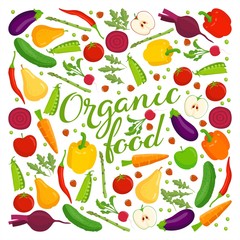 Organic food lettering