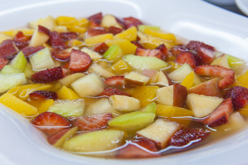 Closeup of fresh fruit salad