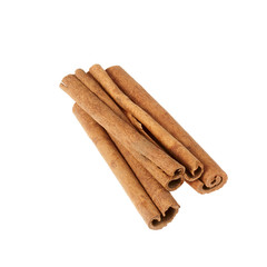 Some cinnamon sticks isolated on white