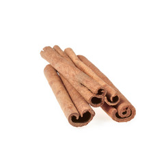 Some cinnamon sticks isolated on white