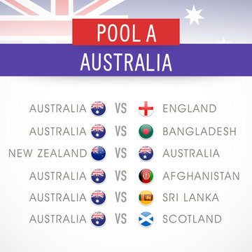 World Cup 2015, Cricket match schedule of Australia.