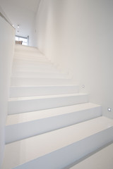 White stairs in modern house