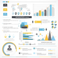 Big set of various business infographics elements.