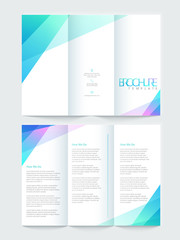Tri-fold brochure, template or flyer design for business.