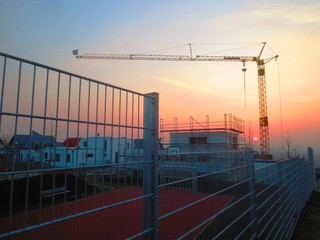 Baustelle am Abend