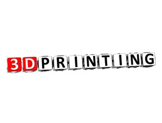 3D Word 3D Printing on white background