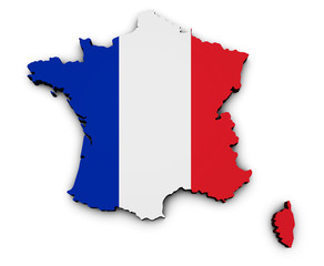 Fototapeta premium France Carte Flag Map