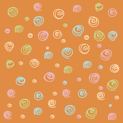 vector Seamless abstract hand-drawn waves swirl pattern