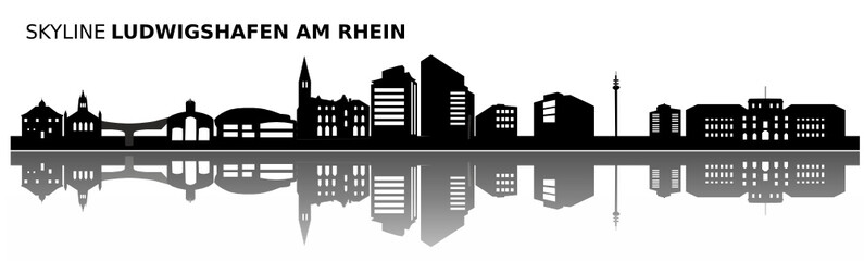Naklejka premium Skyline Ludwigshafen am Rhein