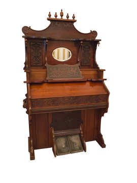 19th Century harpsichord, a small organ musical instrument isola