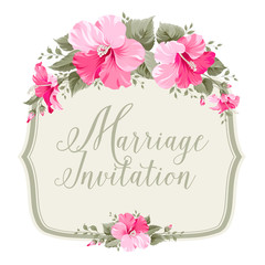 Marriage invitation card.