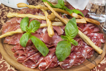 meat dish with several kinds of sausages