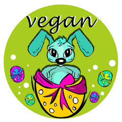 Naklejka premium Easter: happy vegan bunny