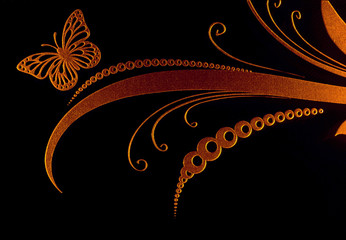 Highlighted laser engraving on glass surface