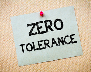 Zero Tolerance Message