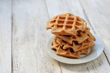 Wholegrain wheat and oat waffles