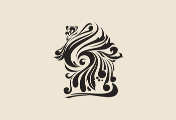 House swirl logo vectoe illustration