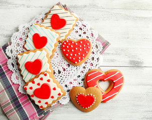 Heart shaped cookies for valentines day