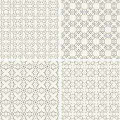 Geometric vector seamless patterns set
