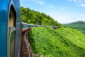 The train to walk in the mountains,vietnam